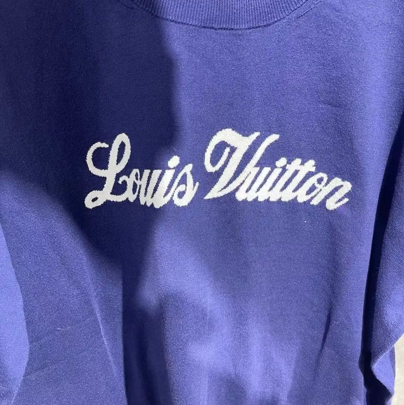Louis Vuitton Louis Vuitton Purple Cotton Men's T-Shirt 0089 Size US L / EU 52-54 / 3 - 3 Thumbnail
