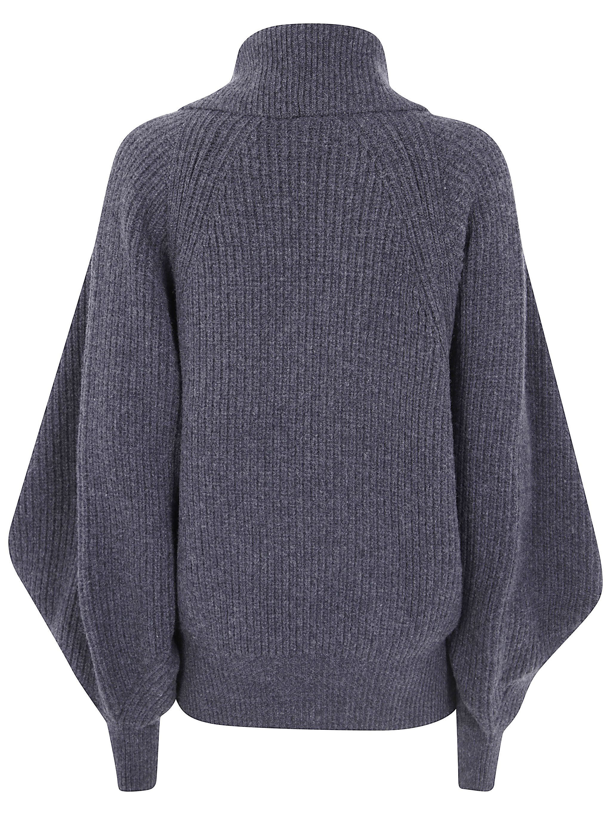 Balmain BATWING OPEN NECK RIBBED KNIT PULL Size M / US 6-8 / IT 42-44 - 7 Thumbnail