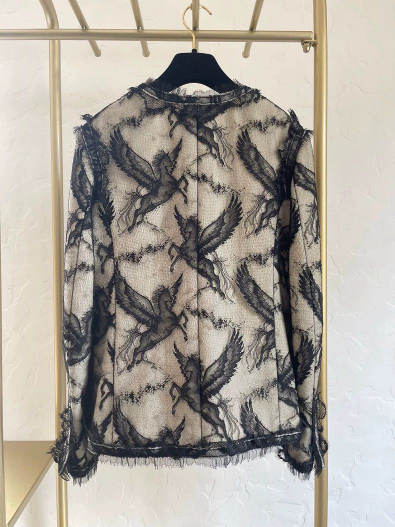 Chanel Chanel 2020 Black Lace Pegasus Jacket - dmc Size US XS / EU 42 / 0 - 2 Thumbnail