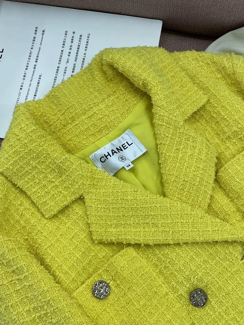 Chanel Chanel 22S Yellow Knit Collar Jacket - dmc Size US M / EU 48-50 / 2 - 2 Thumbnail