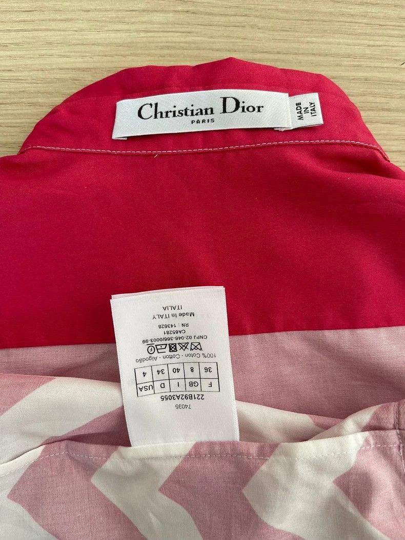 Dior Dior Red Printed Shirt FR36 - dmc Size US XS / EU 42 / 0 - 3 Thumbnail