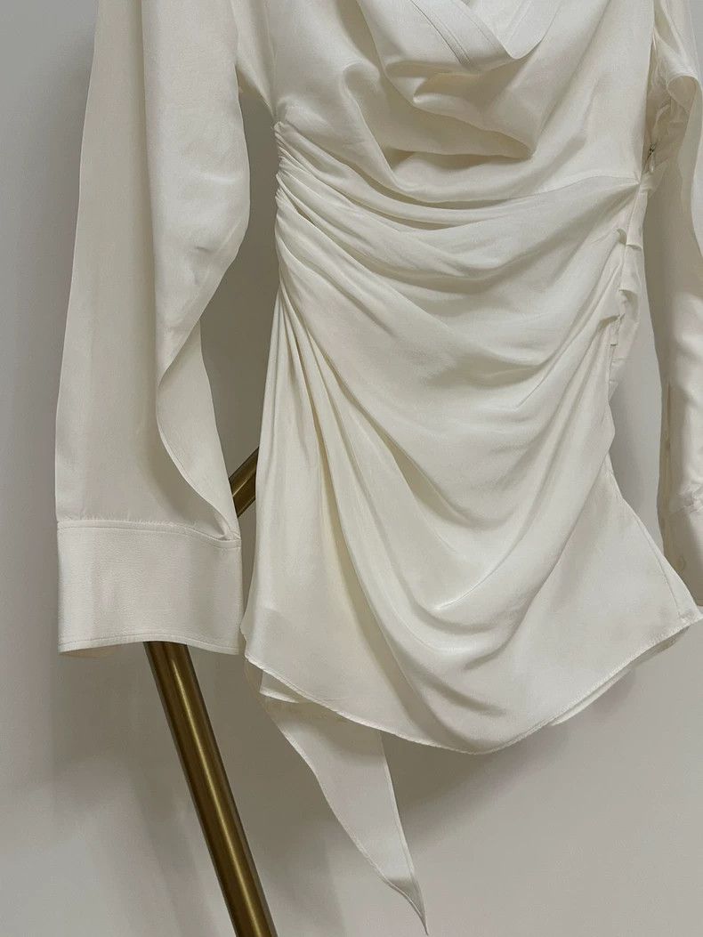 Alexander Wang Alexander Wang White Silk Blouse - dmc Size US L / EU 52-54 / 3 - 3 Thumbnail