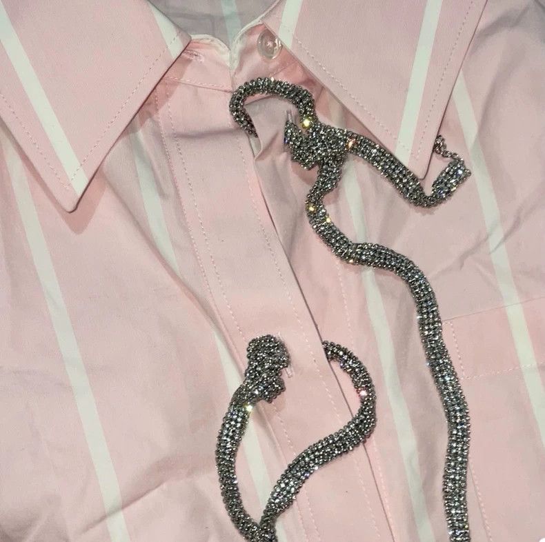 Alexander Wang Alexander Wang Pink Crystal Chain Shirt - dmc Size US XS / EU 42 / 0 - 4 Thumbnail