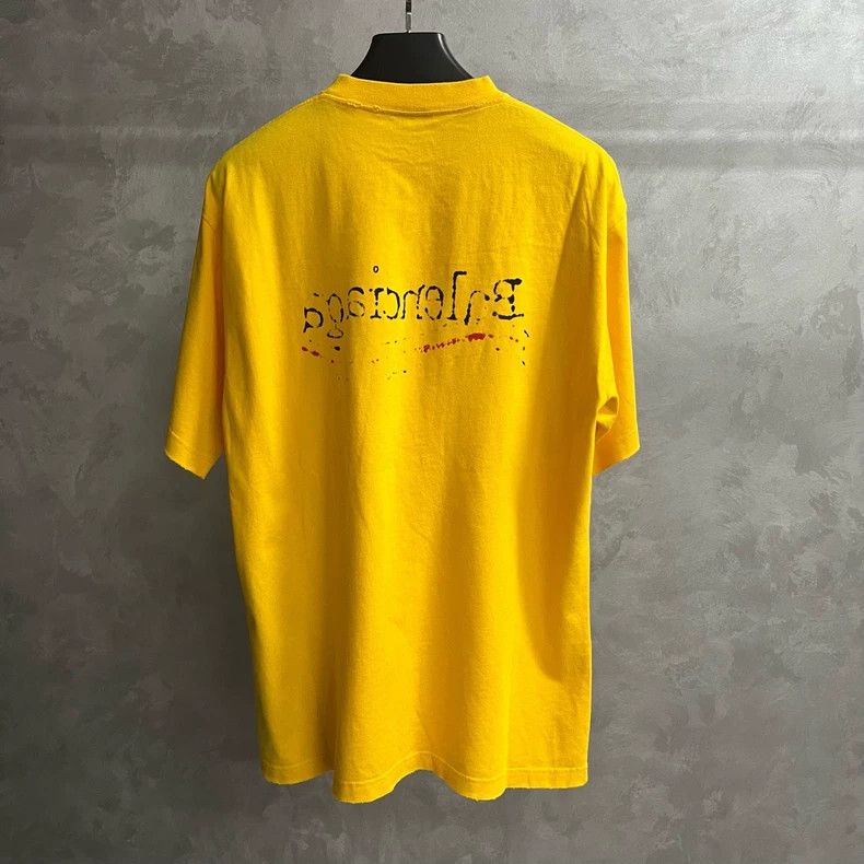 Balenciaga Balenciaga Yellow Logo Print Short Sleeve Tee - dmc Size US XS / EU 42 / 0 - 2 Thumbnail