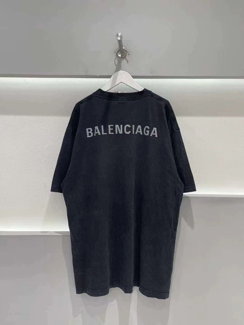Balenciaga Balenciaga Black Crystal Short Sleeve - dmc Size US XS / EU 42 / 0 - 2 Thumbnail
