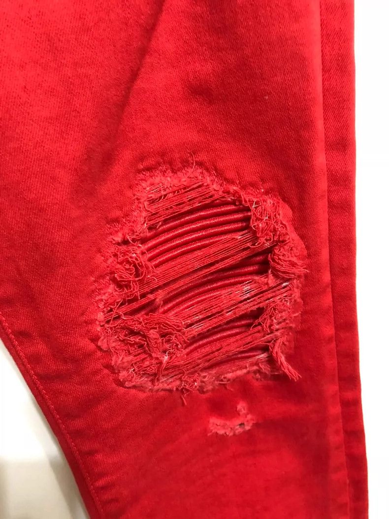 Amiri Amiri MX1 Red Patchwork Denim Jeans - dmc Size US 32 / EU 48 - 4 Thumbnail