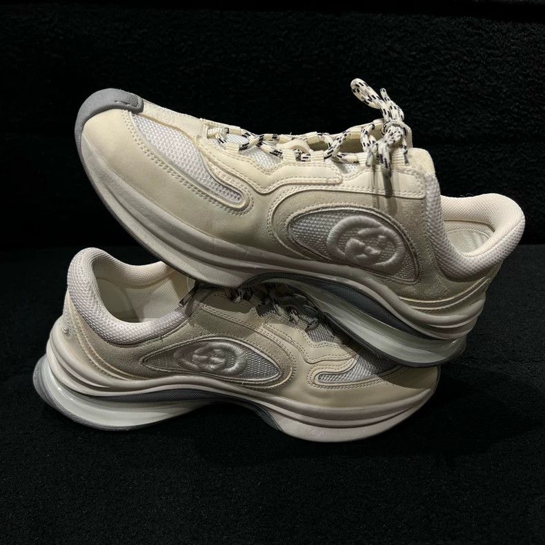 Gucci Gucci Run White Leather Sneakers - dmc Size US 6.5 / EU 39-40 - 4 Thumbnail