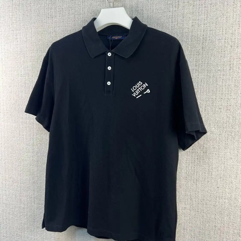 Louis Vuitton Louis Vuitton Summer Black Cotton T-Shirt 0089 Size US XL / EU 56 / 4 - 2 Thumbnail
