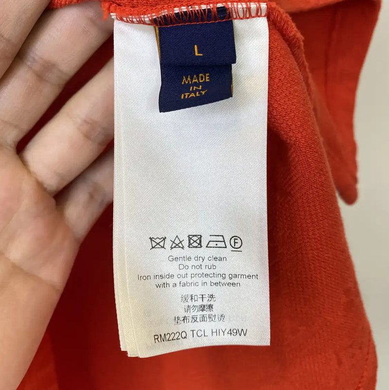 Louis Vuitton Louis Vuitton Orange Cotton Men's T-Shirt 0089 Size US L / EU 52-54 / 3 - 5 Thumbnail