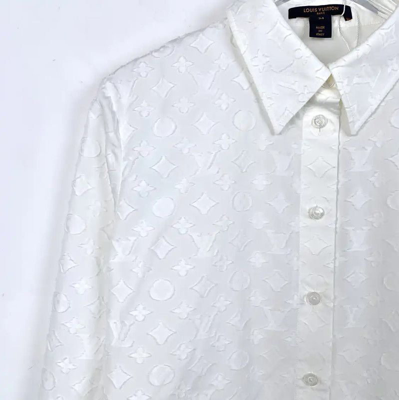 Louis Vuitton Louis Vuitton White Cotton Long Sleeve Shirt 0089 Size US XXS / EU 40 - 3 Thumbnail