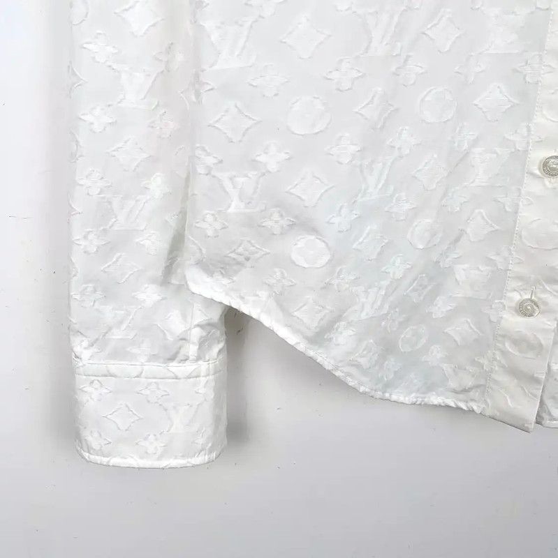 Louis Vuitton Louis Vuitton White Cotton Long Sleeve Shirt 0089 Size US XXS / EU 40 - 4 Thumbnail