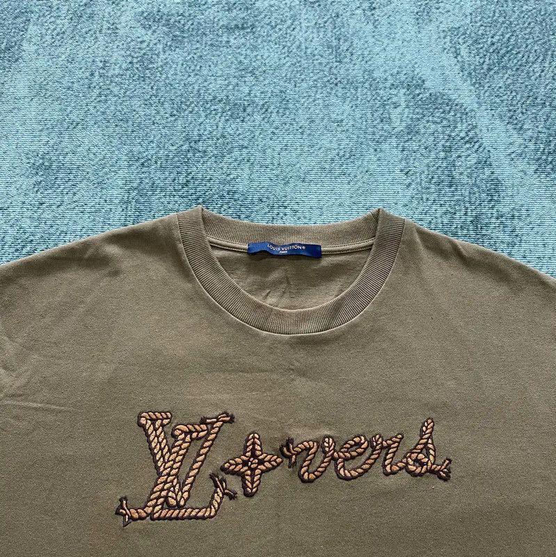 Louis Vuitton Louis Vuitton Brown Embroidered Logo T-Shirt 0089 Size US L / EU 52-54 / 3 - 2 Thumbnail
