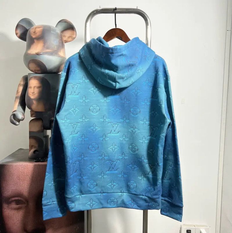 Louis Vuitton Louis Vuitton Blue Cotton Men's Hoodie 0089 Size US M / EU 48-50 / 2 - 2 Thumbnail