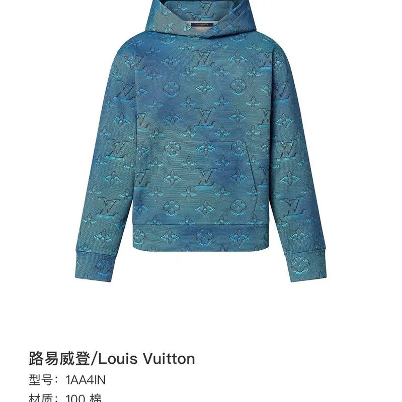 Louis Vuitton Louis Vuitton Blue Cotton Men's Hoodie 0089 Size US M / EU 48-50 / 2 - 5 Thumbnail