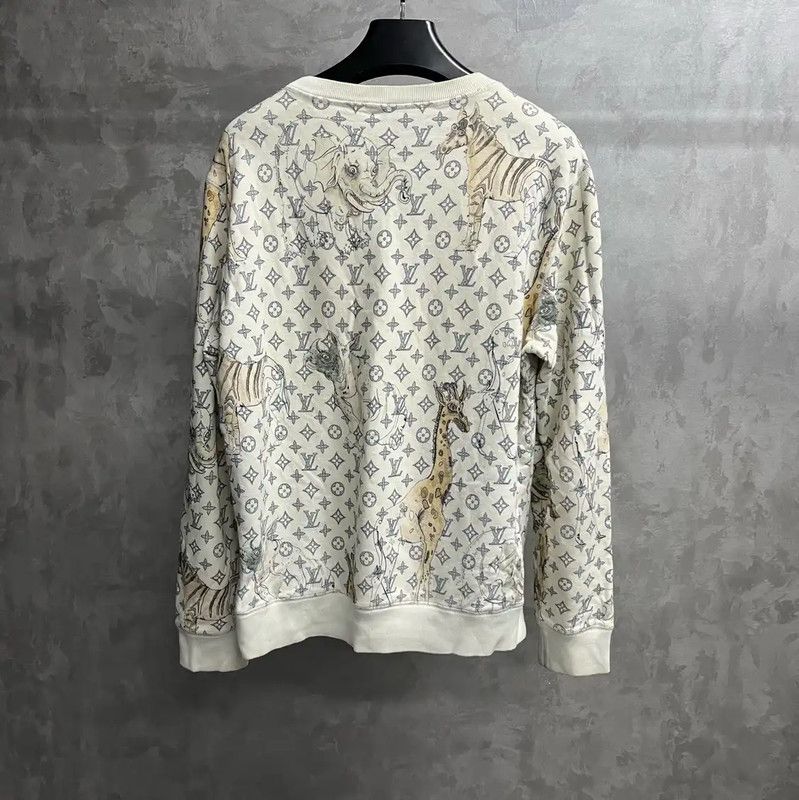 Louis Vuitton Louis Vuitton Men's White Cotton Sweatshirt 0089 Size US XXL / EU 58 / 5 - 2 Thumbnail