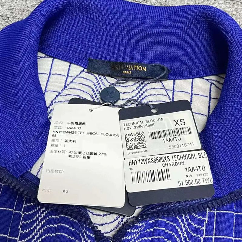 Louis Vuitton Louis Vuitton Blue Cotton Logo Men's Jacket 0089 Size US XS / EU 42 / 0 - 3 Thumbnail