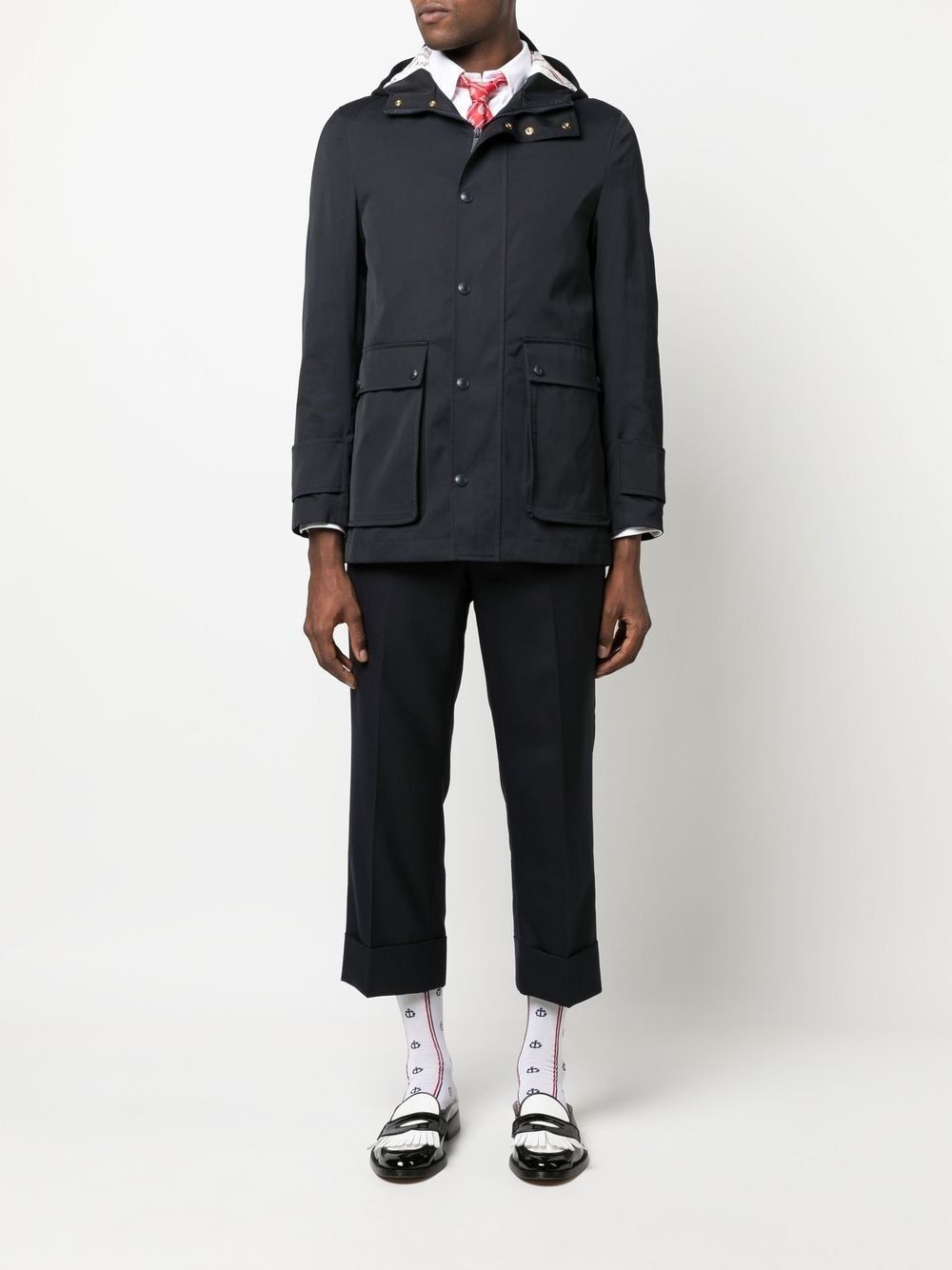 Thom Browne SIMPLIFIED SNAP FRONT RAIN PARKA IN NYLON TECH Size US S / EU 44-46 / 1 - 5 Thumbnail