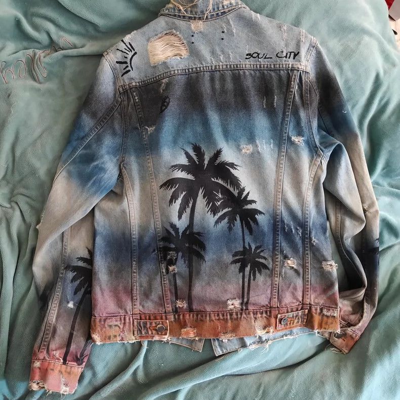 Amiri AMIRI Coconut Tree Denim Jacket M - dmc Size US M / EU 48-50 / 2 - 2 Thumbnail