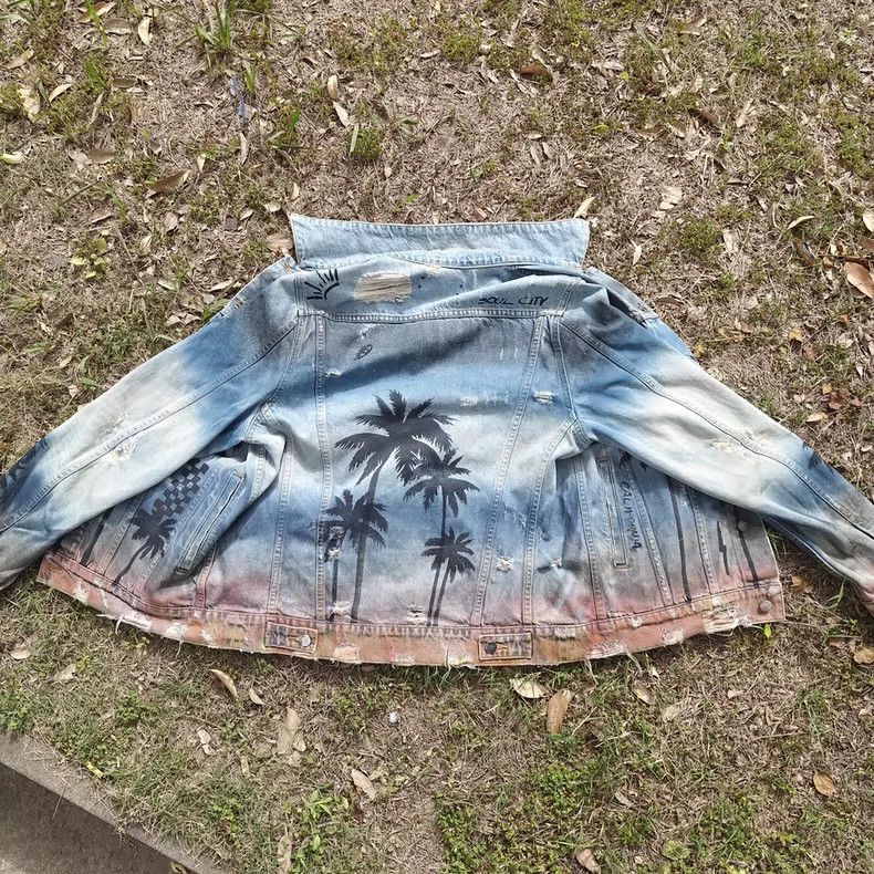 Amiri AMIRI Coconut Tree Denim Jacket M - dmc Size US M / EU 48-50 / 2 - 7 Thumbnail
