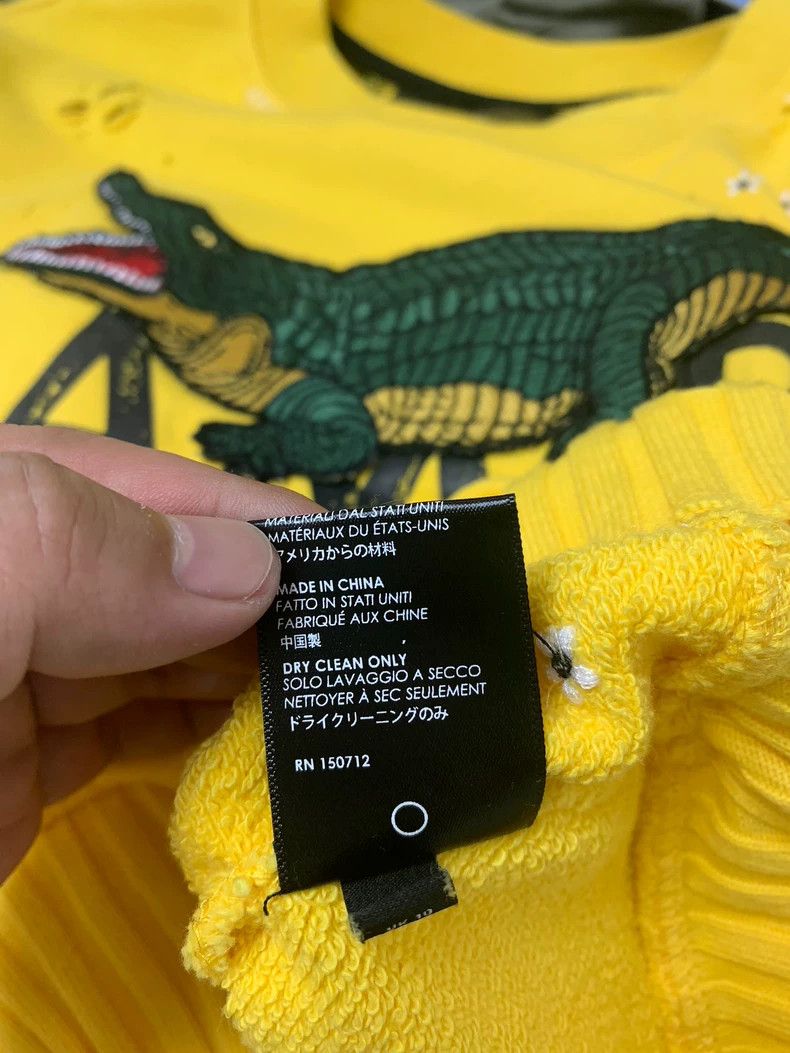Amiri Amiri Yellow Knit Sweater with Crocodile - dmc Size US M / EU 48-50 / 2 - 5 Thumbnail