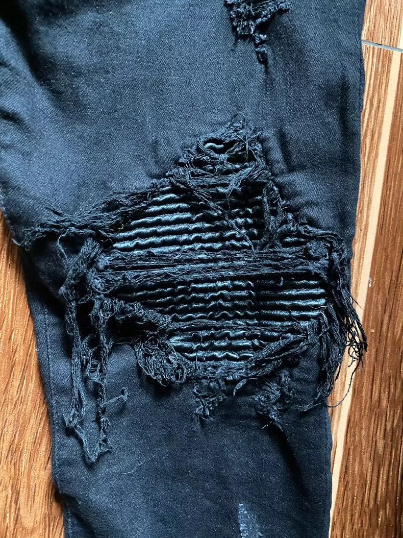 Amiri Amiri MX1 Black Leather Patch Jeans - dmc Size US 29 - 3 Thumbnail