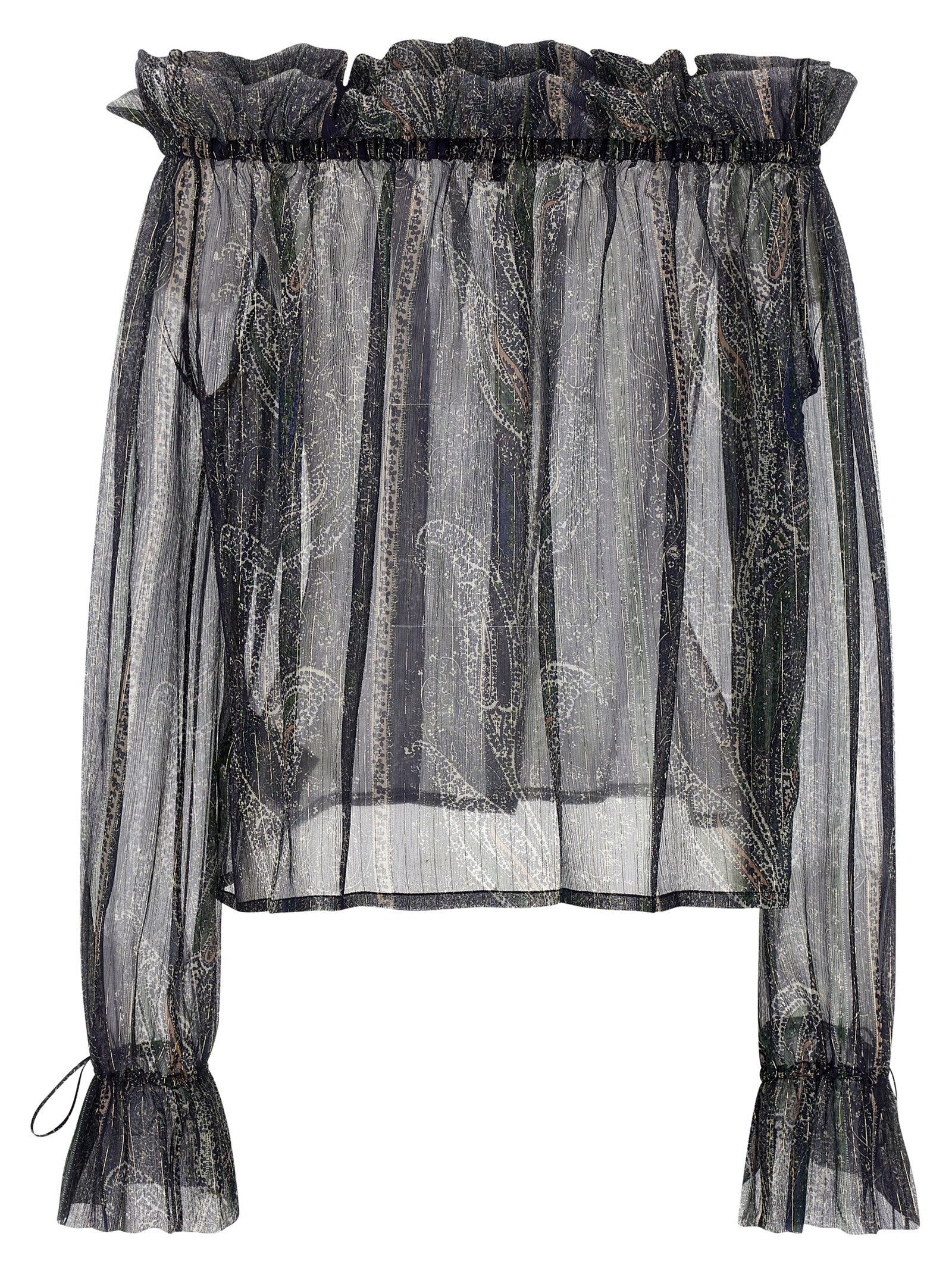 Saint Laurent Paris Lurex Blouse Size S / US 4 / IT 40 - 2 Thumbnail
