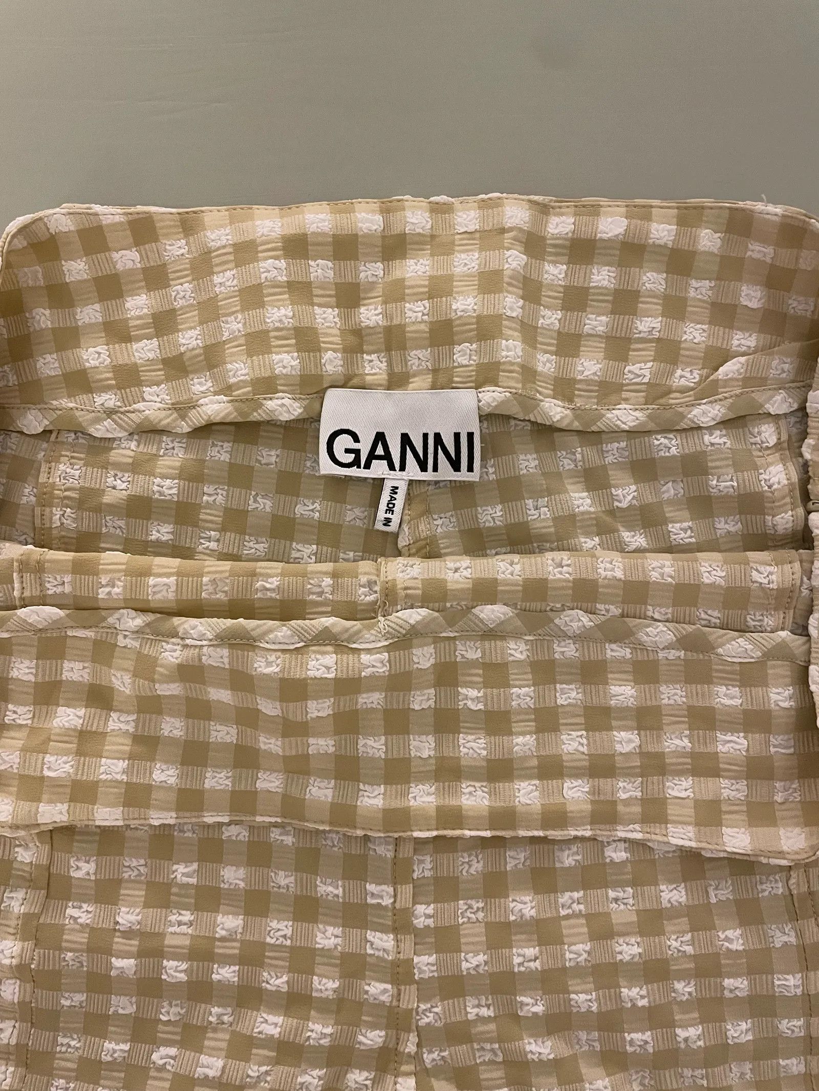 Ganni Ganni Cropped Stretch Seersucker Pants Pants Size 28" / US 6 / IT 42 - 3 Thumbnail