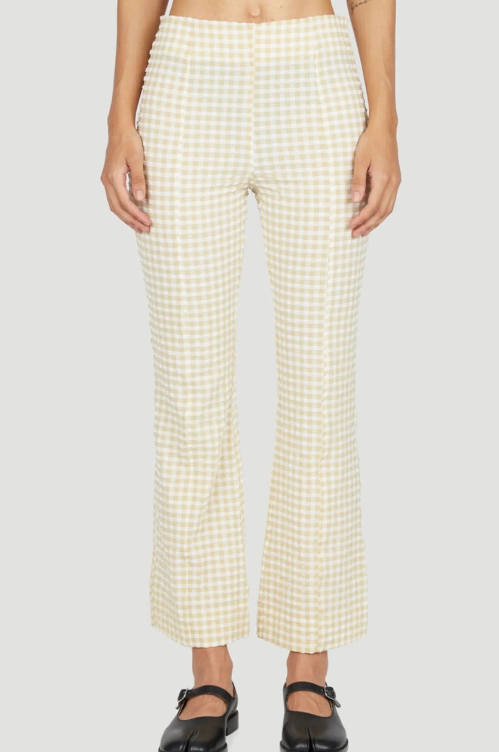 Ganni Ganni Cropped Stretch Seersucker Pants Pants Size 28" / US 6 / IT 42 - 5 Thumbnail