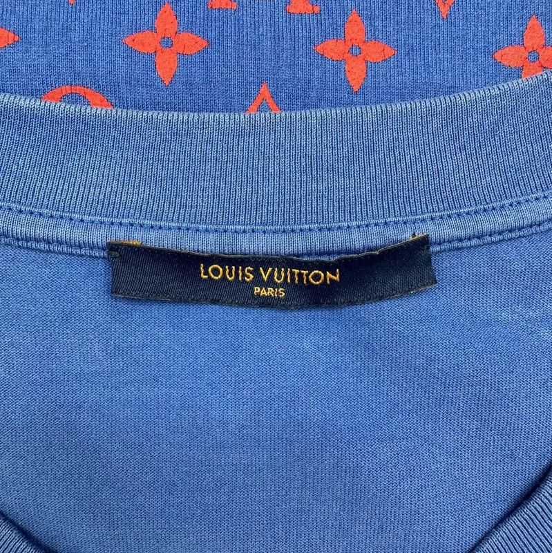 Louis Vuitton Louis Vuitton Blue Printed Cotton T-Shirt 0089 Size US XXL / EU 58 / 5 - 3 Thumbnail