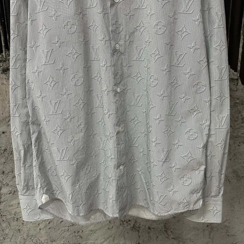 Louis Vuitton Louis Vuitton Long Sleeve Grey Cotton Logo Shirt 0089 Size US M / EU 48-50 / 2 - 4 Thumbnail