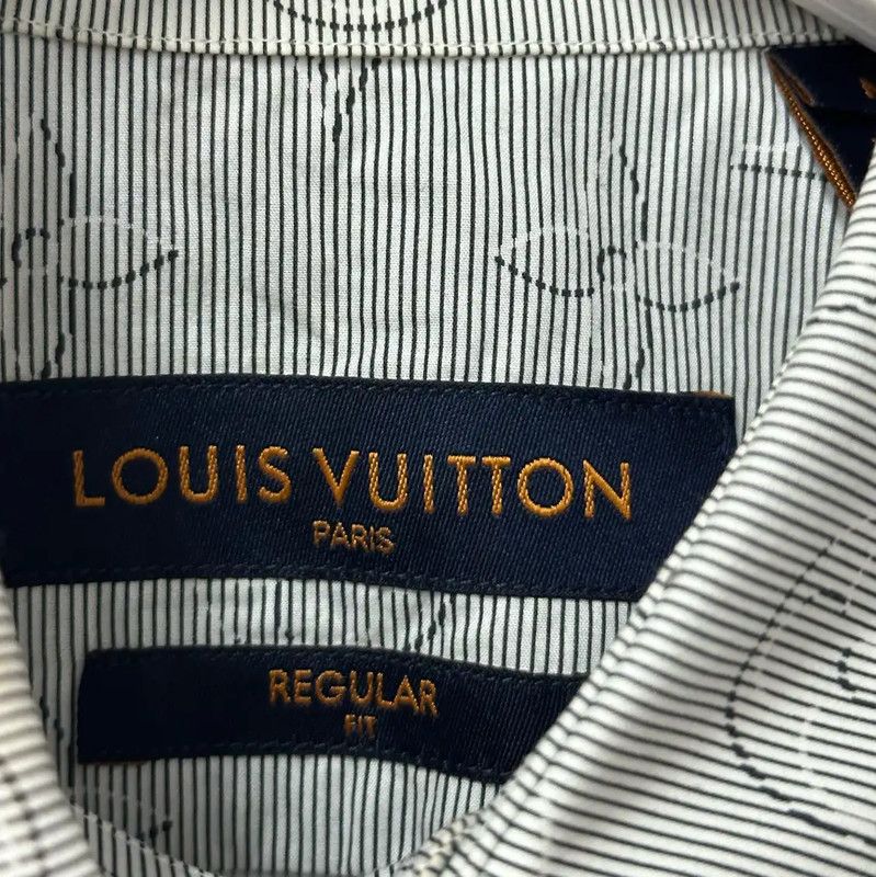 Louis Vuitton Louis Vuitton Long Sleeve Grey Cotton Logo Shirt 0089 Size US M / EU 48-50 / 2 - 7 Thumbnail