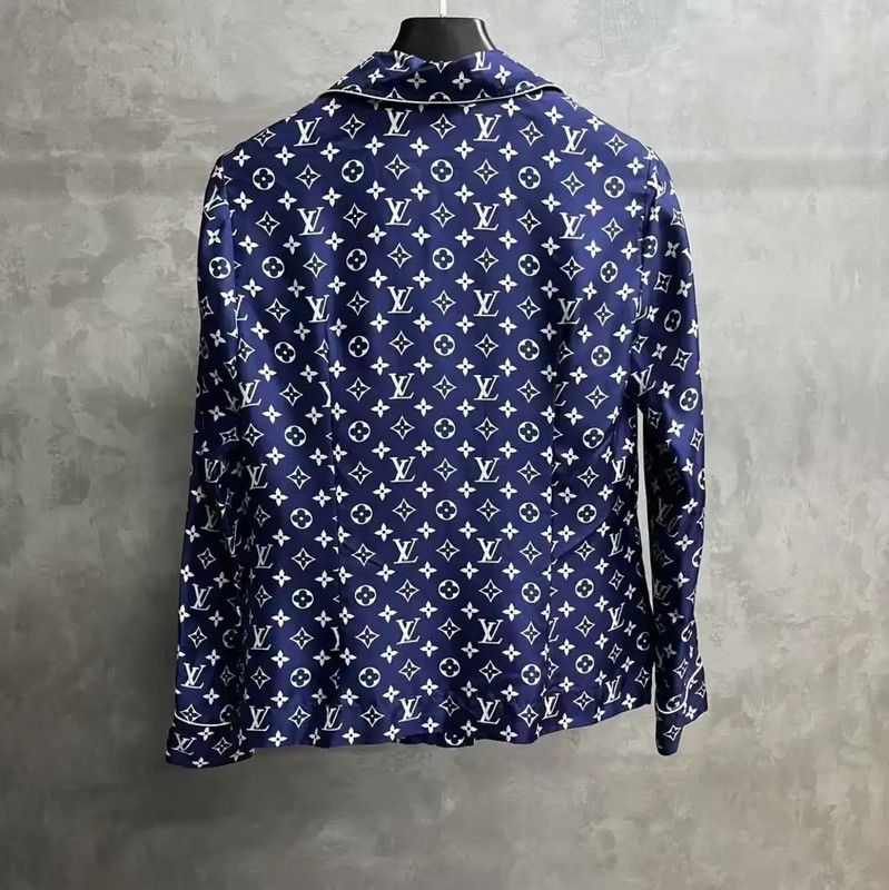Louis Vuitton Louis Vuitton Blue Silk Men’s Shirt 0089 Size US M / EU 48-50 / 2 - 4 Thumbnail