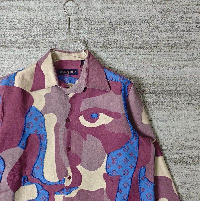 Louis Vuitton Louis Vuitton Purple Embroidered Long Sleeve Shirt 0089 Size US S / EU 44-46 / 1 - 5 Thumbnail