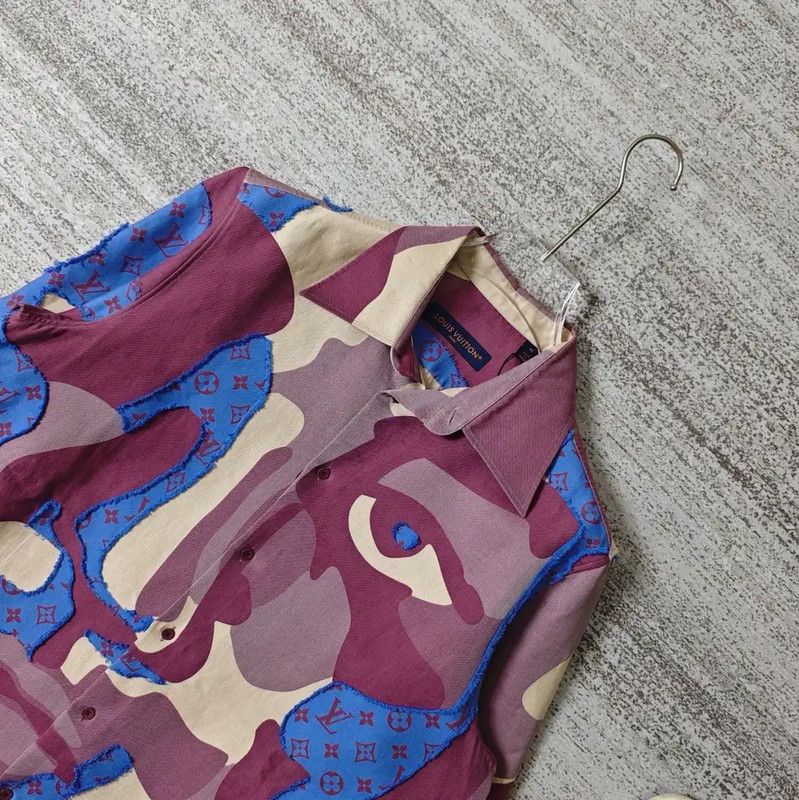 Louis Vuitton Louis Vuitton Purple Embroidered Long Sleeve Shirt 0089 Size US S / EU 44-46 / 1 - 4 Thumbnail