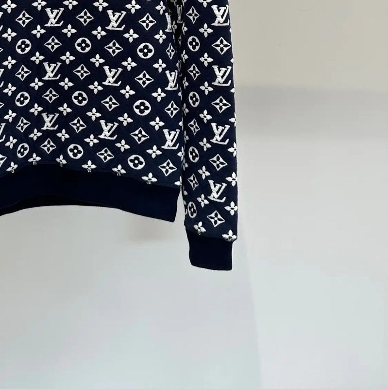 Louis Vuitton Louis Vuitton Navy Logo Print Cotton Sweatshirt 0089 Size US XS / EU 42 / 0 - 2 Thumbnail