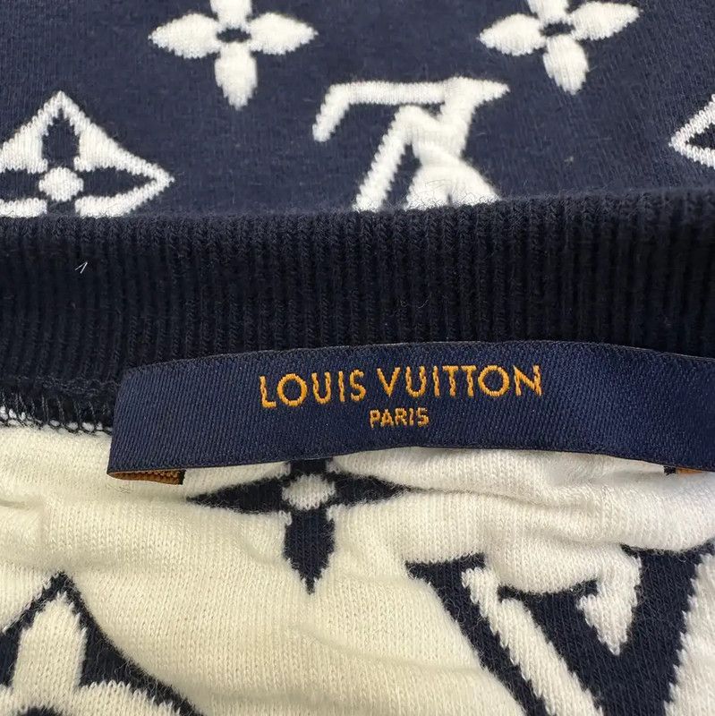 Louis Vuitton Louis Vuitton Navy Logo Print Cotton Sweatshirt 0089 Size US XS / EU 42 / 0 - 7 Thumbnail