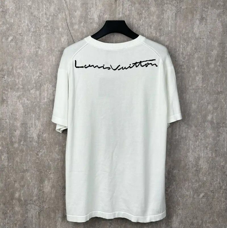 Louis Vuitton Louis Vuitton Men's White Cotton T-Shirt 0089 Size US L / EU 52-54 / 3 - 2 Thumbnail