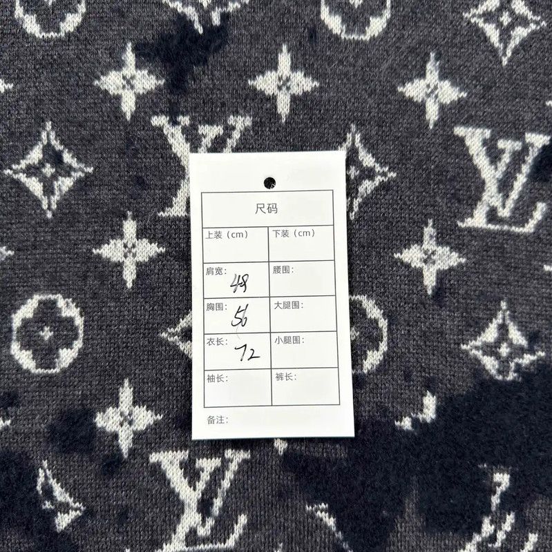 Louis Vuitton Louis Vuitton Black Wool Knit Sweater for Men 0089 Size US XL / EU 56 / 4 - 7 Thumbnail