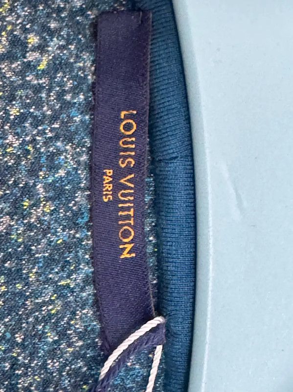 Louis Vuitton Louis Vuitton Men's Blue Hoodie with Yellow Detail 0089 Size US M / EU 48-50 / 2 - 4 Thumbnail