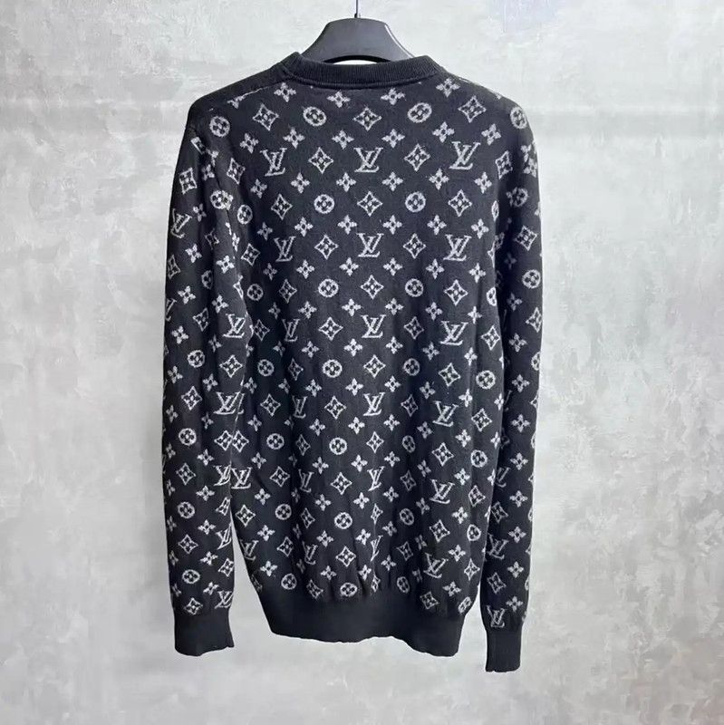 Louis Vuitton Louis Vuitton Black Wool Sweater for Men 0089 Size US XL / EU 56 / 4 - 2 Thumbnail