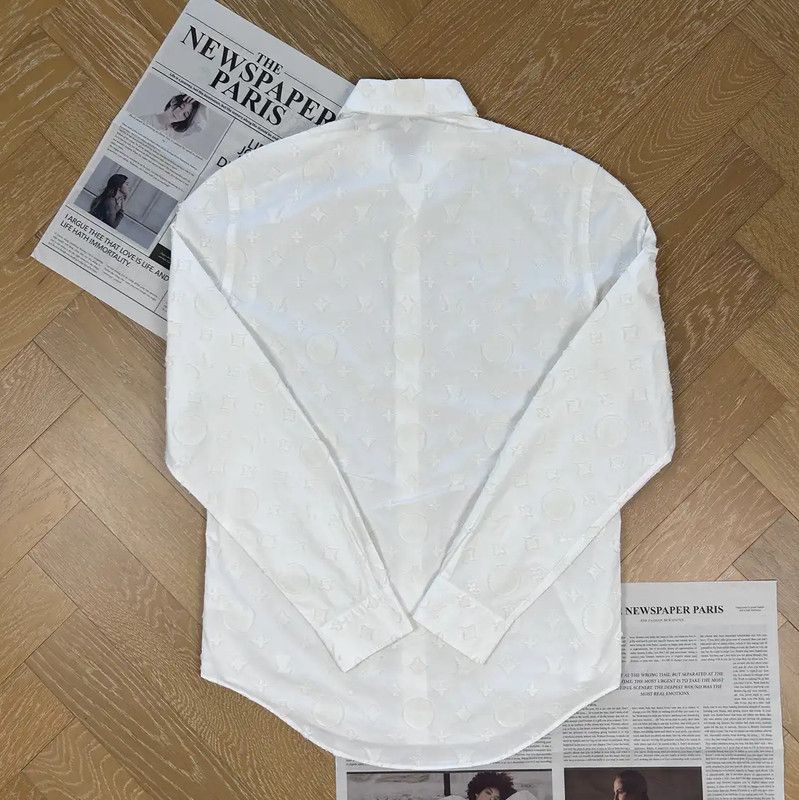 Louis Vuitton Louis Vuitton Men's White Cotton Long Sleeve Shirt 0089 Size US M / EU 48-50 / 2 - 2 Thumbnail