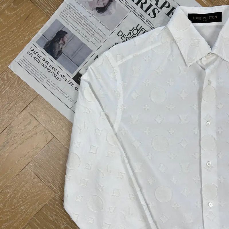 Louis Vuitton Louis Vuitton Men's White Cotton Long Sleeve Shirt 0089 Size US M / EU 48-50 / 2 - 6 Thumbnail