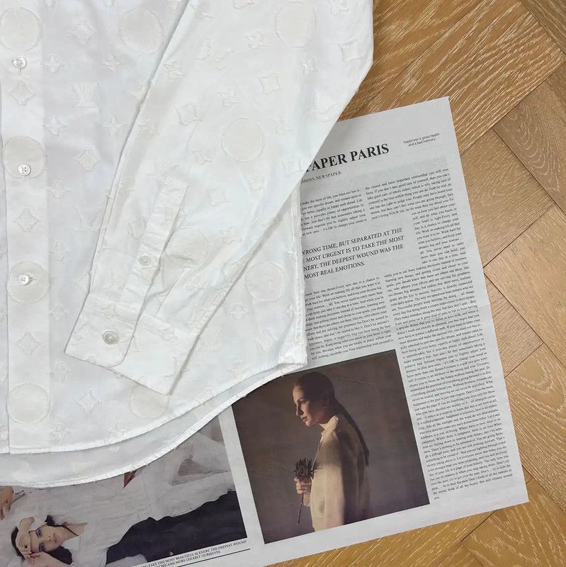 Louis Vuitton Louis Vuitton Men's White Cotton Long Sleeve Shirt 0089 Size US M / EU 48-50 / 2 - 3 Thumbnail