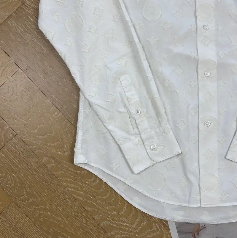 Louis Vuitton Louis Vuitton Men's White Cotton Long Sleeve Shirt 0089 Size US M / EU 48-50 / 2 - 4 Thumbnail