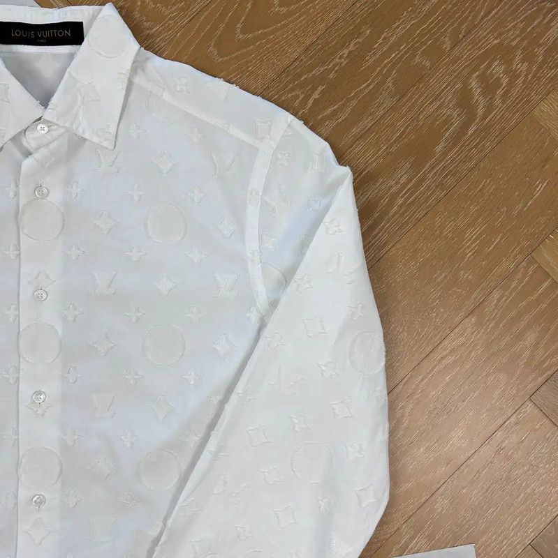 Louis Vuitton Louis Vuitton Men's White Cotton Long Sleeve Shirt 0089 Size US M / EU 48-50 / 2 - 5 Thumbnail
