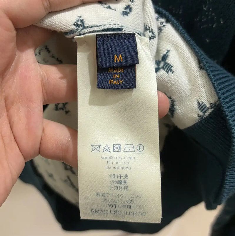 Louis Vuitton Louis Vuitton Blue Cotton Monogram Sweater 0089 Size US M / EU 48-50 / 2 - 5 Thumbnail