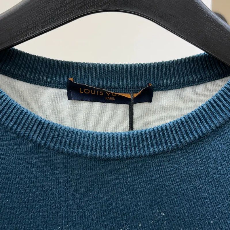 Louis Vuitton Louis Vuitton Blue Cotton Monogram Sweater 0089 Size US M / EU 48-50 / 2 - 4 Thumbnail