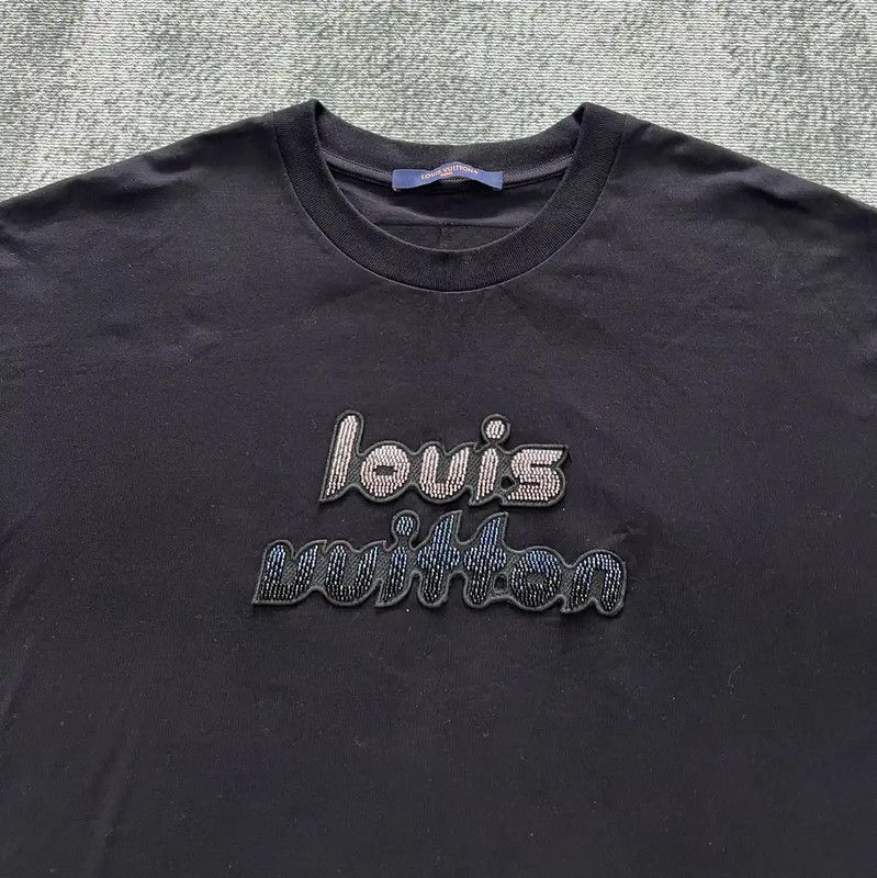 Louis Vuitton Louis Vuitton Black Cotton Logo Short Sleeve T-shirt 0089 Size US L / EU 52-54 / 3 - 2 Thumbnail