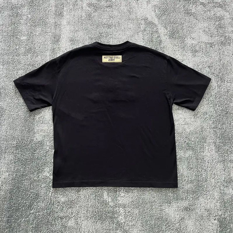Louis Vuitton Louis Vuitton Black Cotton Logo Short Sleeve T-shirt 0089 Size US L / EU 52-54 / 3 - 4 Thumbnail