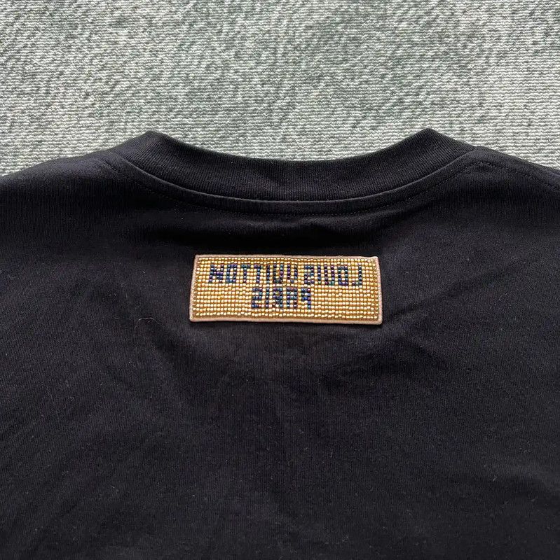 Louis Vuitton Louis Vuitton Black Cotton Logo Short Sleeve T-shirt 0089 Size US L / EU 52-54 / 3 - 5 Thumbnail